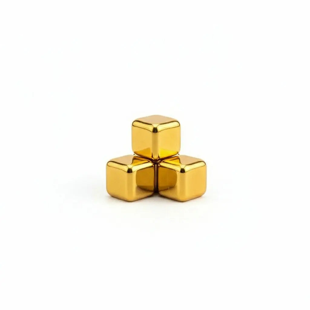 Koolcube Gold Stainless Steel Ice Cubes - Non-Diluting, Eco-Friendly & Fast-Chilling