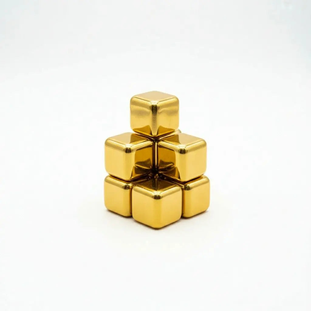 Koolcube Gold Stainless Steel Ice Cubes - Non-Diluting, Eco-Friendly & Fast-Chilling