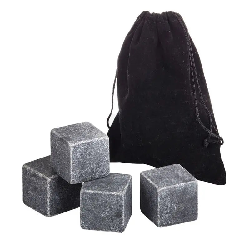 Koolcube Reusable Whiskey Stones - Non-Diluting Chill For Pure Flavor - Set of 4