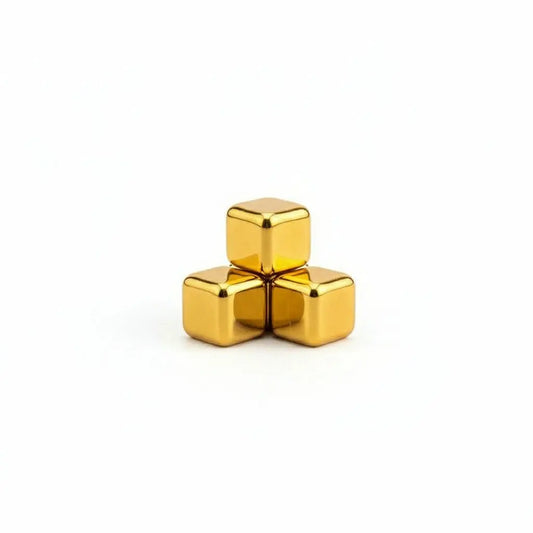 Koolcube Gold Stainless Steel Ice Cubes - Non-Diluting, Eco-Friendly & Fast-Chilling