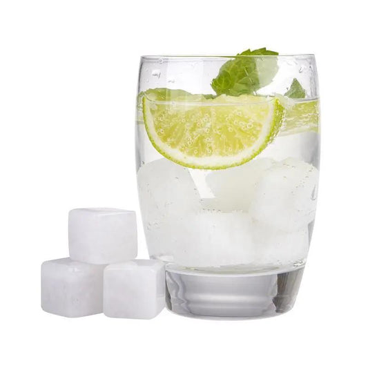 Bartender Premium White Jade Gin Stones Set of 6 – Reusable, Non-Diluting with Luxury Velvet Pouch
