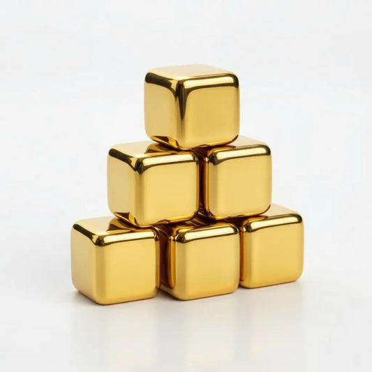 Koolcube Gold Stainless Steel Ice Cubes - Non-Diluting, Eco-Friendly & Fast-Chilling
