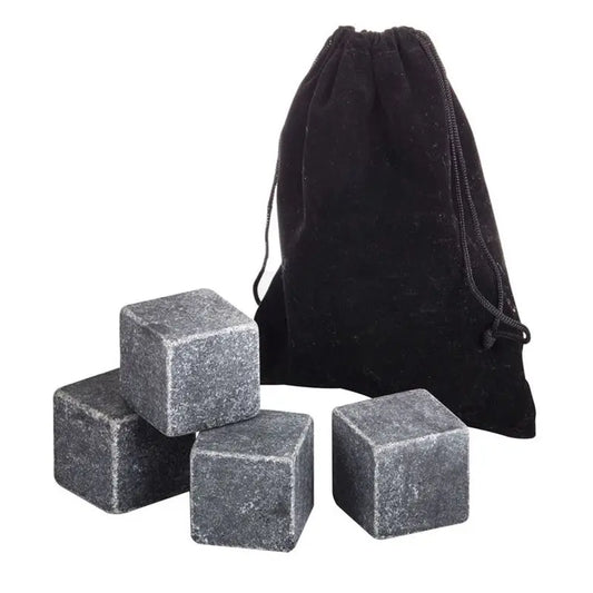 Koolcube Reusable Whiskey Stones - Non-Diluting Chill For Pure Flavor - Set of 4